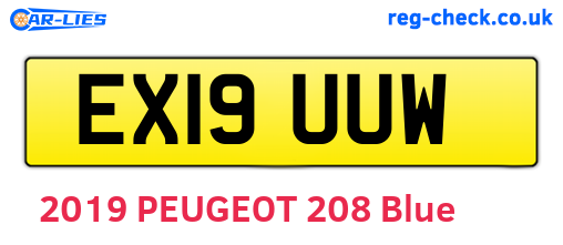 EX19UUW are the vehicle registration plates.