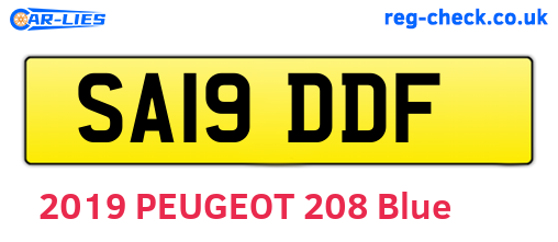 SA19DDF are the vehicle registration plates.
