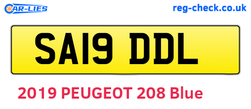 SA19DDL are the vehicle registration plates.