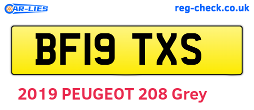 BF19TXS are the vehicle registration plates.