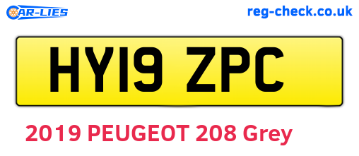 HY19ZPC are the vehicle registration plates.