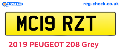 MC19RZT are the vehicle registration plates.