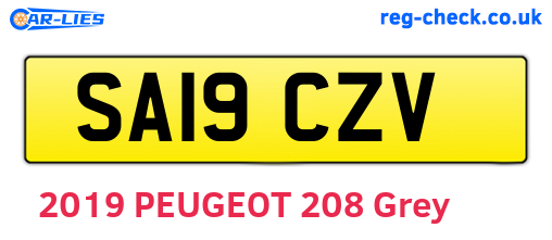 SA19CZV are the vehicle registration plates.
