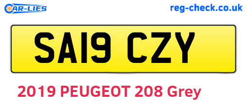 SA19CZY are the vehicle registration plates.