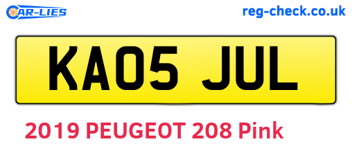 KA05JUL are the vehicle registration plates.
