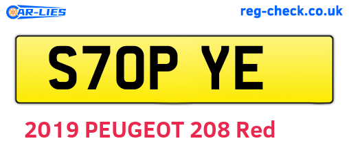 S70PYE are the vehicle registration plates.