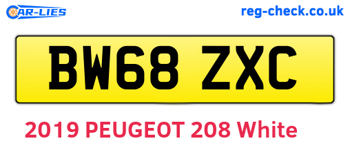 BW68ZXC are the vehicle registration plates.
