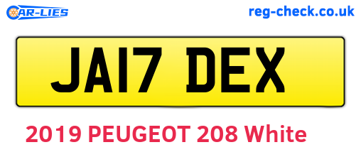JA17DEX are the vehicle registration plates.