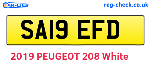 SA19EFD are the vehicle registration plates.