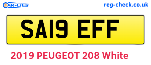 SA19EFF are the vehicle registration plates.