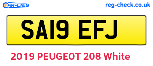 SA19EFJ are the vehicle registration plates.