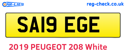 SA19EGE are the vehicle registration plates.