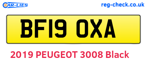 BF19OXA are the vehicle registration plates.