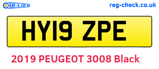 HY19ZPE are the vehicle registration plates.