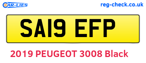 SA19EFP are the vehicle registration plates.