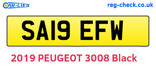 SA19EFW are the vehicle registration plates.