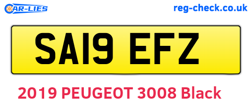 SA19EFZ are the vehicle registration plates.