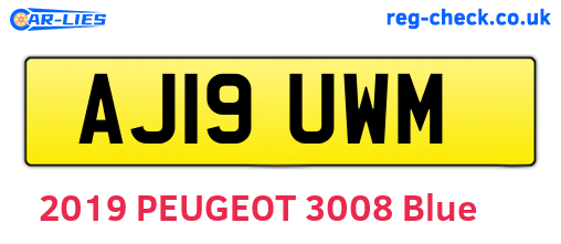 AJ19UWM are the vehicle registration plates.