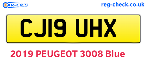 CJ19UHX are the vehicle registration plates.