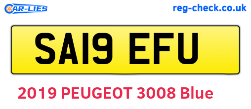 SA19EFU are the vehicle registration plates.