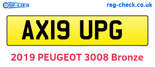 AX19UPG are the vehicle registration plates.