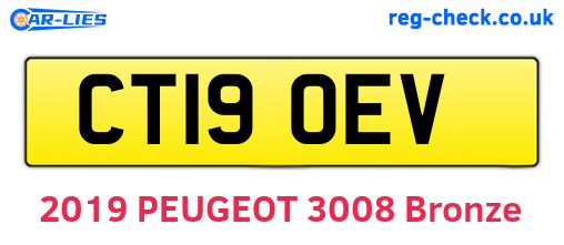 CT19OEV are the vehicle registration plates.