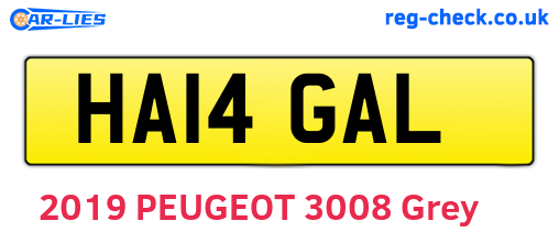 HA14GAL are the vehicle registration plates.