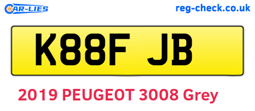 K88FJB are the vehicle registration plates.