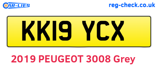 KK19YCX are the vehicle registration plates.