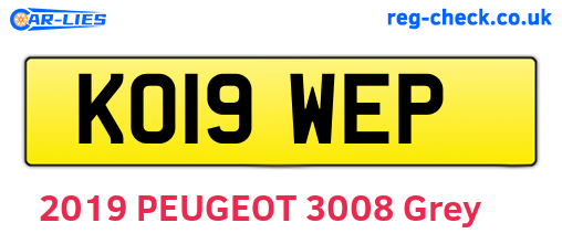 KO19WEP are the vehicle registration plates.