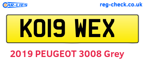 KO19WEX are the vehicle registration plates.