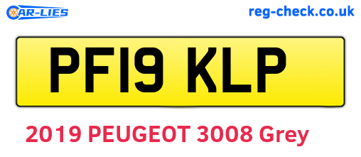 PF19KLP are the vehicle registration plates.