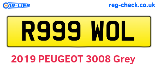 R999WOL are the vehicle registration plates.