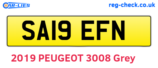 SA19EFN are the vehicle registration plates.