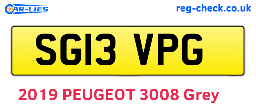 SG13VPG are the vehicle registration plates.