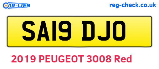 SA19DJO are the vehicle registration plates.