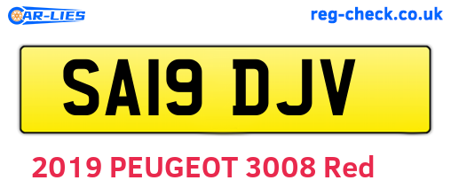 SA19DJV are the vehicle registration plates.