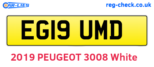 EG19UMD are the vehicle registration plates.