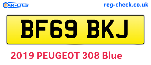 BF69BKJ are the vehicle registration plates.