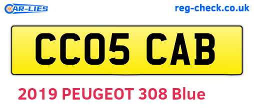 CC05CAB are the vehicle registration plates.