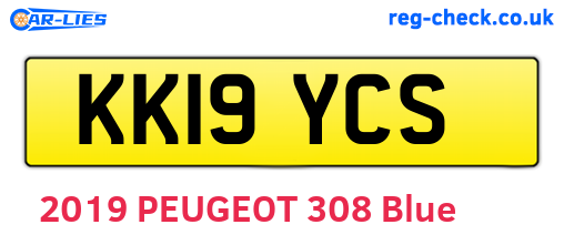KK19YCS are the vehicle registration plates.