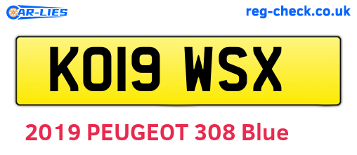 KO19WSX are the vehicle registration plates.