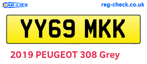 YY69MKK are the vehicle registration plates.