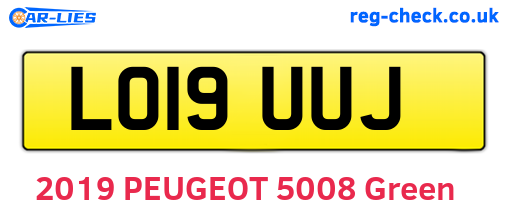 LO19UUJ are the vehicle registration plates.