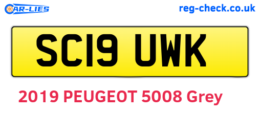 SC19UWK are the vehicle registration plates.