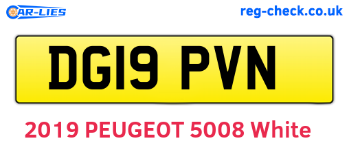 DG19PVN are the vehicle registration plates.