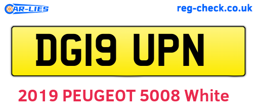 DG19UPN are the vehicle registration plates.