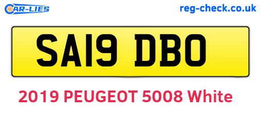 SA19DBO are the vehicle registration plates.