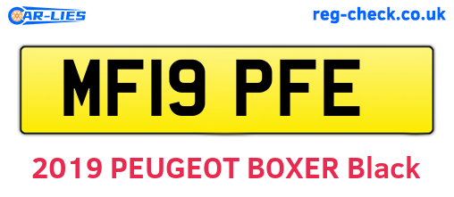 MF19PFE are the vehicle registration plates.