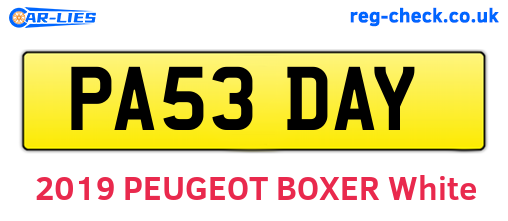 PA53DAY are the vehicle registration plates.